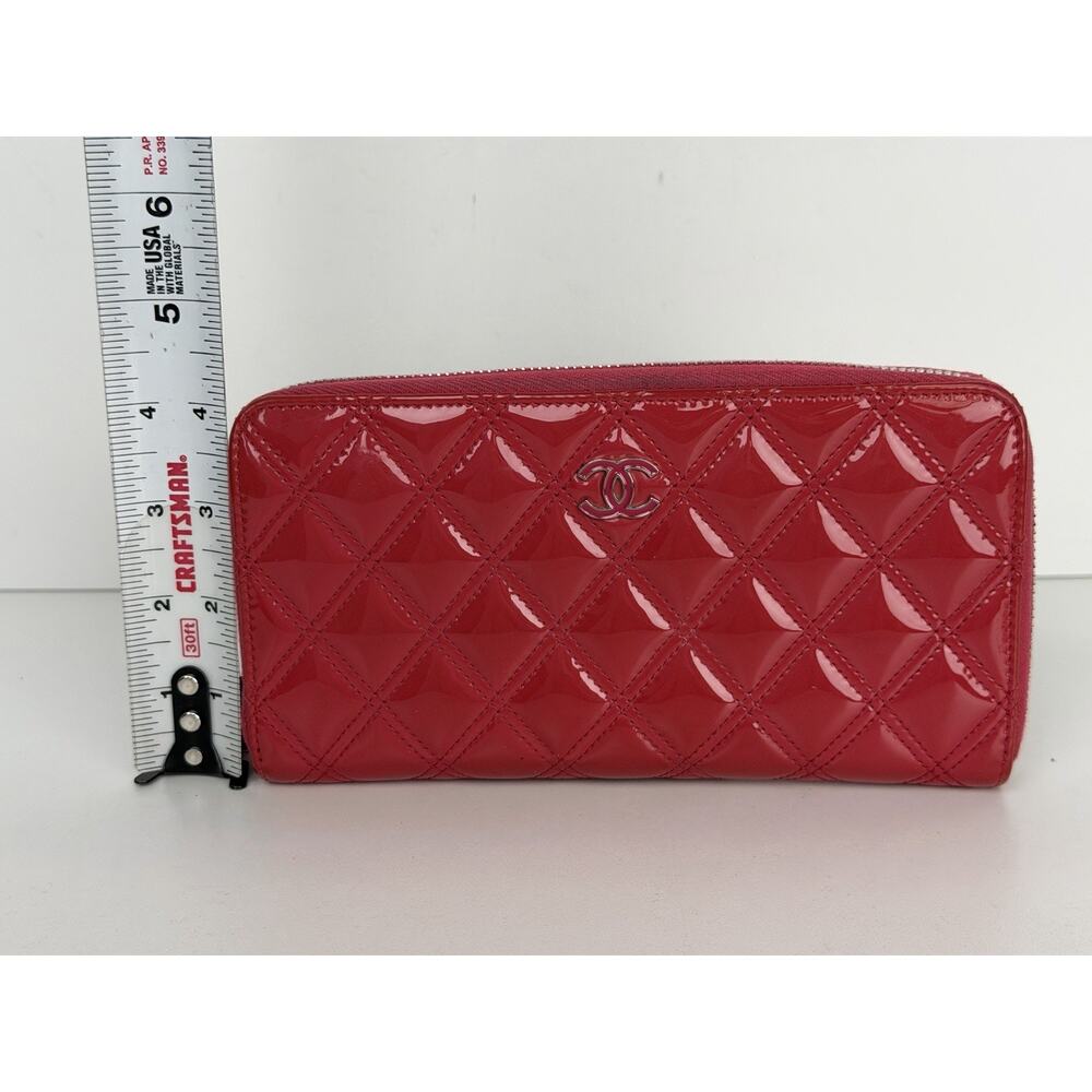 Chanel Brilliant Matelasse Long Zip-Around Wallet Pink Patent Leather 2014-2015 - Picture 12 of 16
